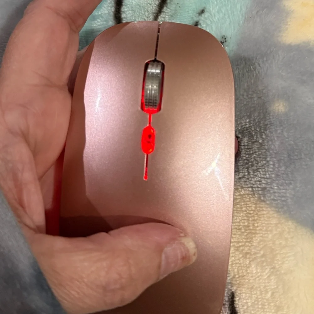 LED Rechargeable Bluetooth Wireless Mouse for MacBook, iPad & Laptops Rose Gold